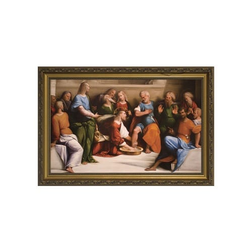 Christ Washing the Feet of the Apostles w/ Gold Frame