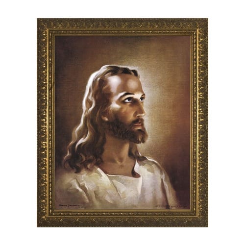 Head of Christ in Antique Gold Frame