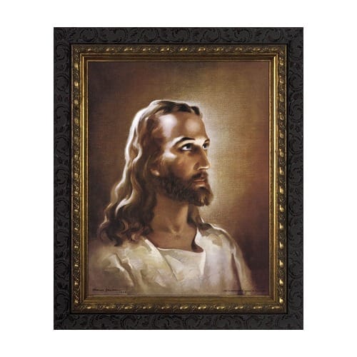 Head of Christ in Dark Ornate Frame