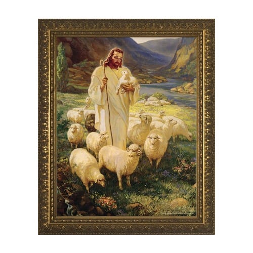 Good Shepherd in Gold Frame