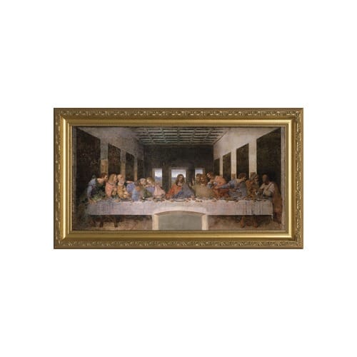 The Last Supper in Gold Wood Frame