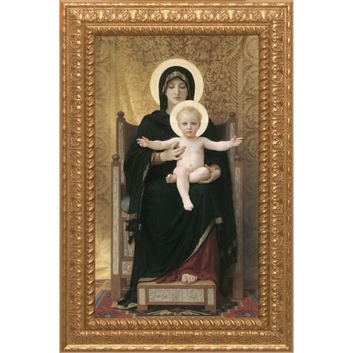 Virgin and Child w/ Ornate Gold Frame