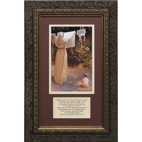 Polish Madonna (Matted w/ Storry in Dark Ornate Frame) 8x14