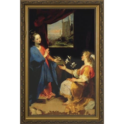 The Annunciation by Barocci w/ Gold Frame