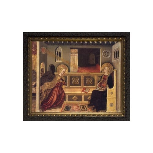 The Annunciation by Fabriano w/ Dark Ornate Frame