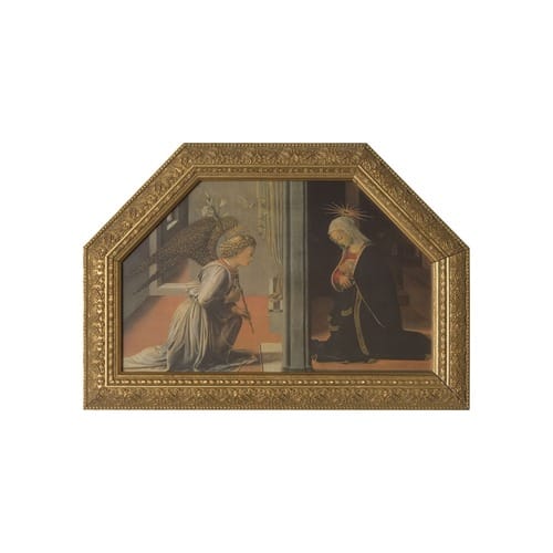 The Annunciation by Lippi w/ Gold Frame (12x7)