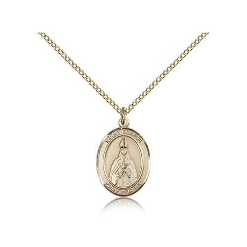 Gold Filled St. Blaise Pendant w/ Chain