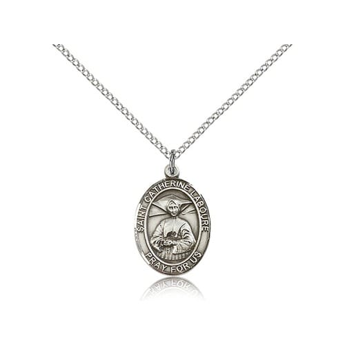 Sterling Silver St. Catherine Laboure Pendant w/ Chain