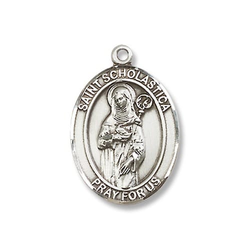 Sterling Silver St. Scholastica Pendant w/ Chain