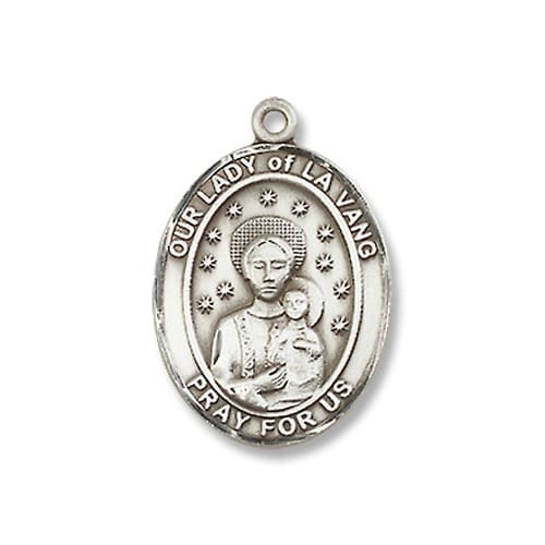 Sterling Silver Our Lady of La Vang Pendant w/ Chain