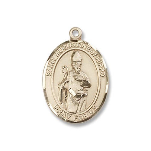 Gold St. Augustine of Hippo Medal - 14KT