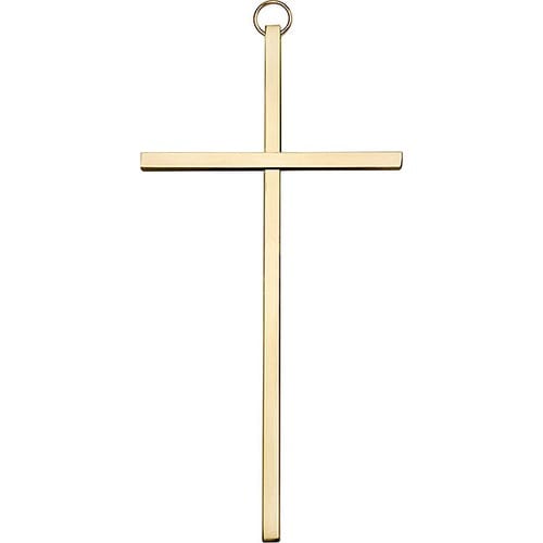 6 inch Plain Polished Brass Cross
