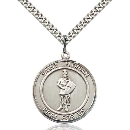 Sterling Silver St. Florian Pendant