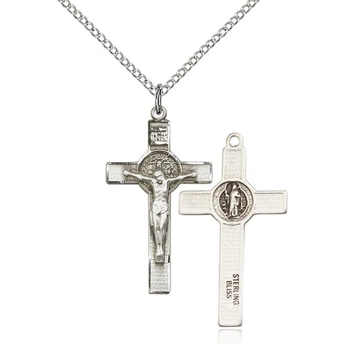 Sterling Silver St. Benedict Crucifix Pendant