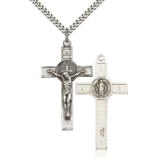 Sterling Silver St. Benedict Crucifix Pendant