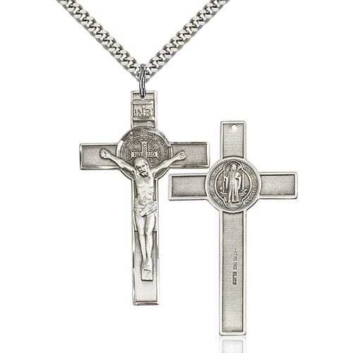 Sterling Silver St. Benedict Crucifix Pendant