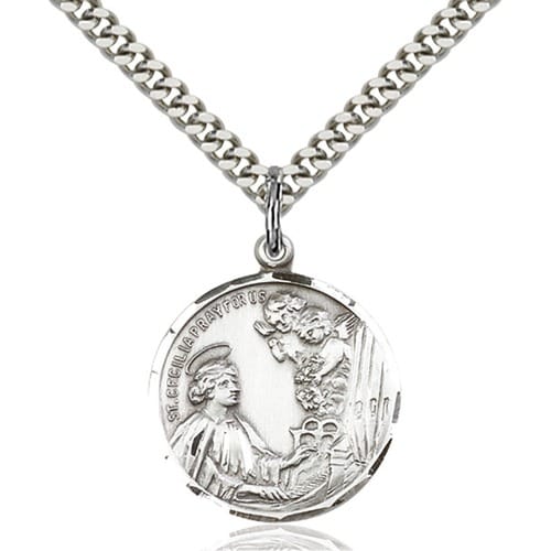 Sterling Silver St. Cecilia Pendant