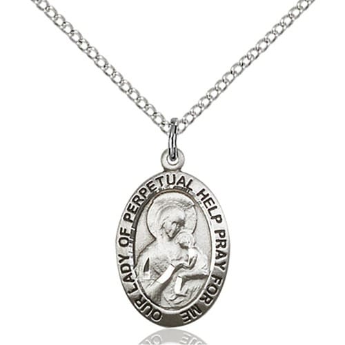 Sterling Silver Our Lady of Perpetual Help Pendant