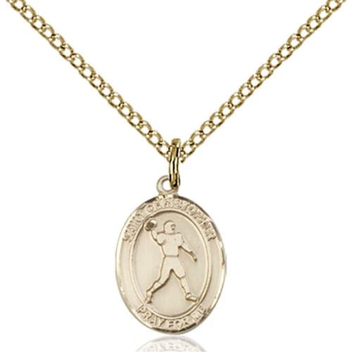 14kt Gold Filled St. Christopher Petite Pendant/Football