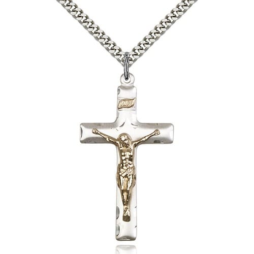 Two-Tone GF/SS Crucifix Pendant