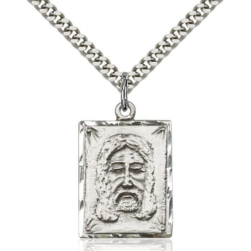 Sterling Silver Holy Face Pendant