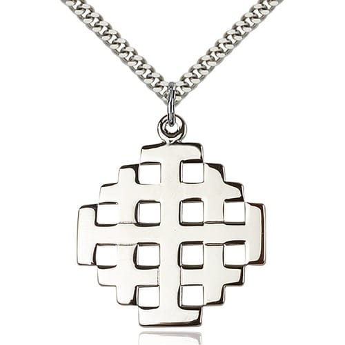 Sterling Silver Jerusalem Cross Pendant