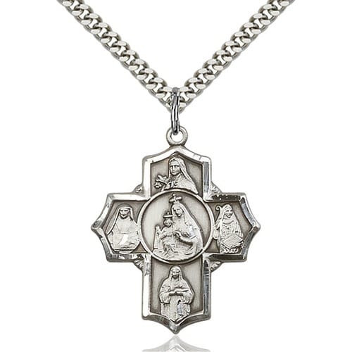 Sterling Silver Our Lady of Mount Carmel Pendant