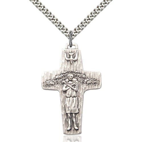 Sterling Silver Papal Crucifix Pendant