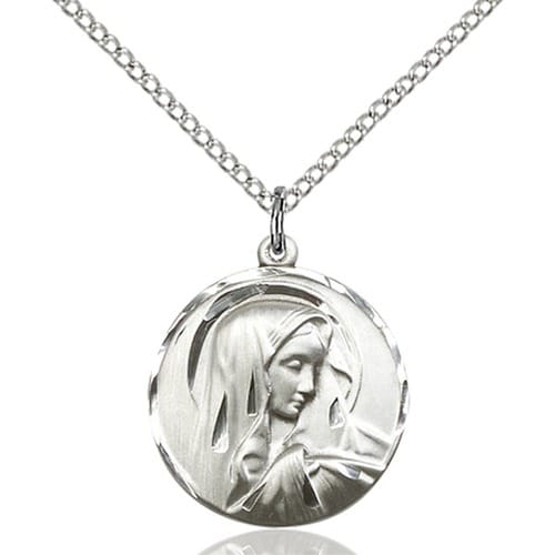 Sterling Silver Sorrowful Mother Pendant