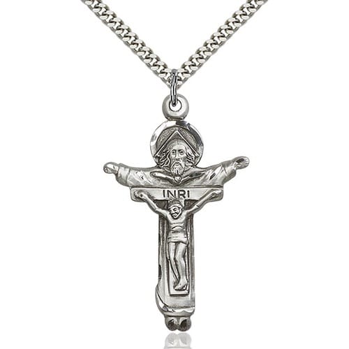 Sterling Silver Trinity Crucifix Pendant
