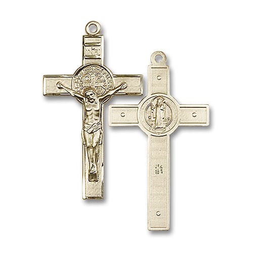 14kt Gold St. Benedict Crucifix Medal