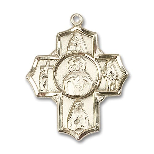 14kt Gold Scapular 4-Way Medal
