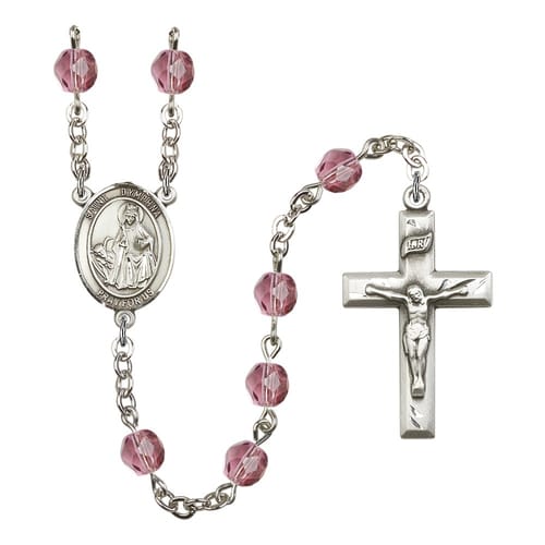 St. Dymphna Purple February Rosary 6mm