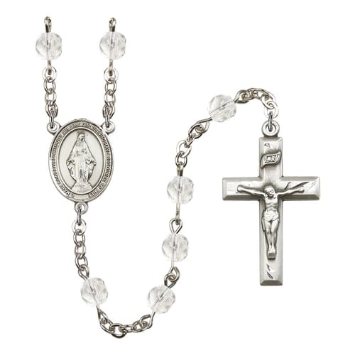 Miraculous Crystal April Rosary 6mm
