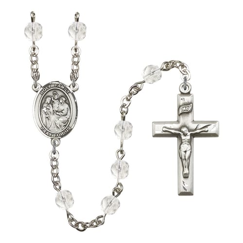Holy Family Crystal April Rosary 6mm