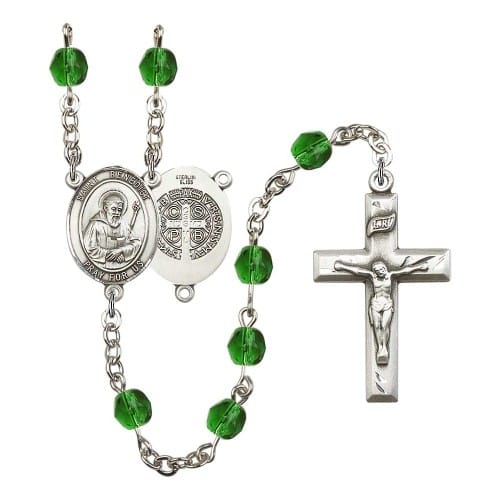 St. Benedict Green May Rosary 6mm