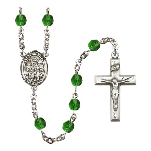 St. Germaine Cousin Green May Rosary 6mm