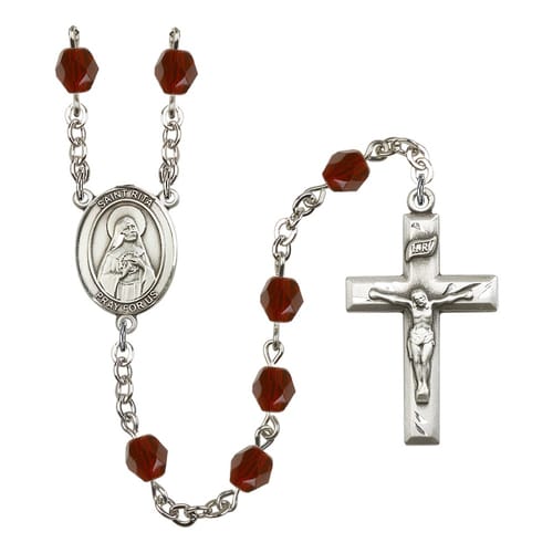St. Rita Of Cascia Red January Rosary 6mm