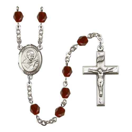 St. Robert Bellarmine Red January Rosary 6mm