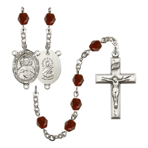 Scapular Red January Rosary 6mm