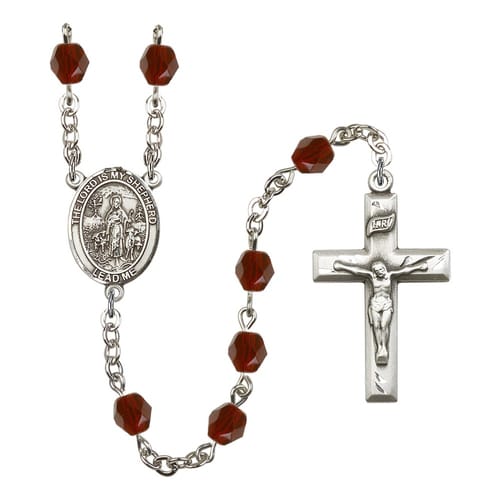 Lord Is My Shepherd Red January Rosary 6mm