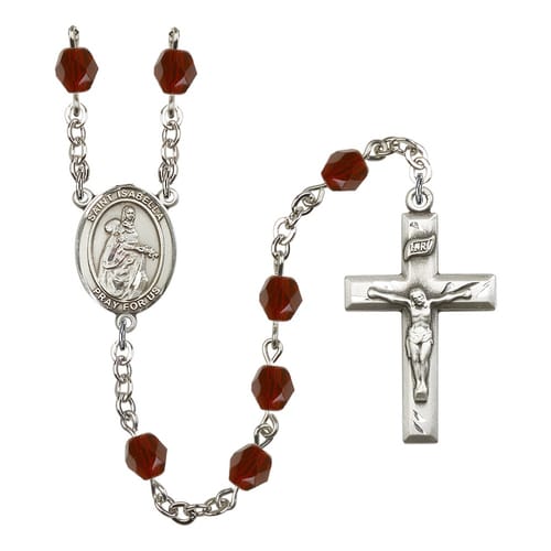 St. Isabella Of Portugal Red January Rosary 6mm