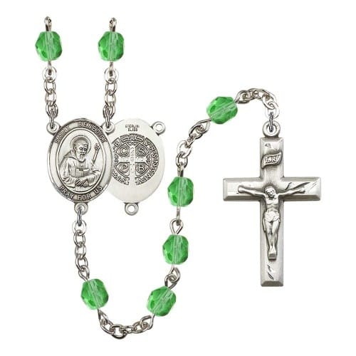 St. Benedict Green August Rosary 6mm