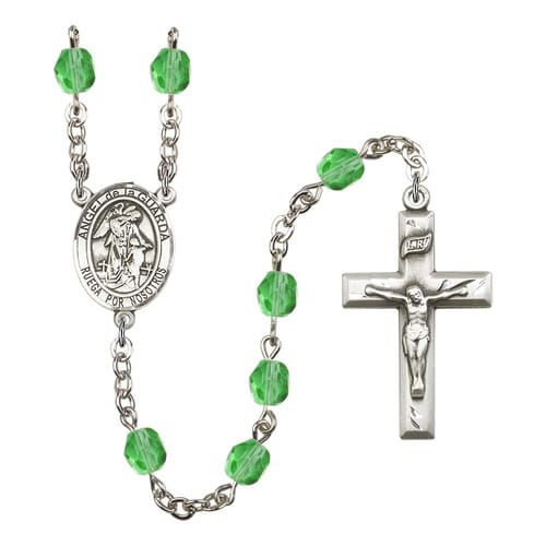 Angel De La Guardia Green August Rosary 6mm