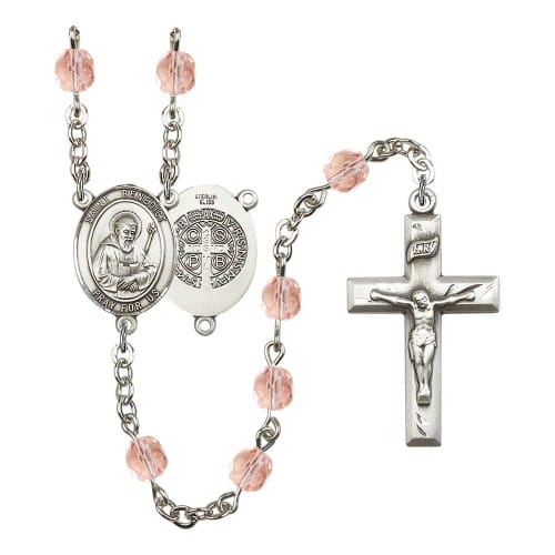 St. Benedict Pink October Rosary 6mm