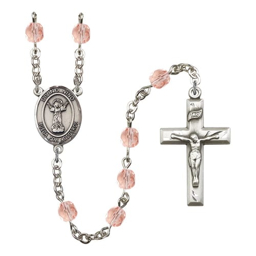 Divino Nino Pink October Rosary 6mm