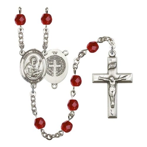 St. Benedict Red July Rosary 6mm