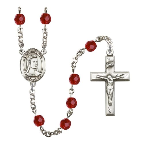 St. Elizabeth Of Hungary Red July Rosary 6mm