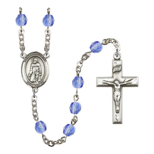 St. Peregrine Laziosi Blue September Rosary 6mm