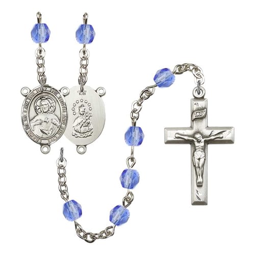 Scapular Blue September Rosary 6mm